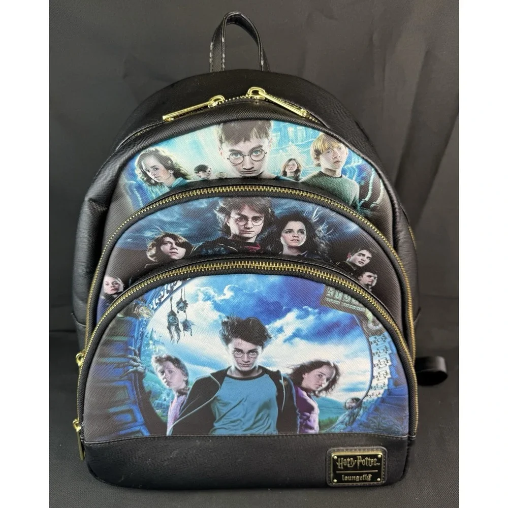 Loungefly Harry Potter Trilogy Series 2 Movie Poster Triple Pocket Mini Backpack